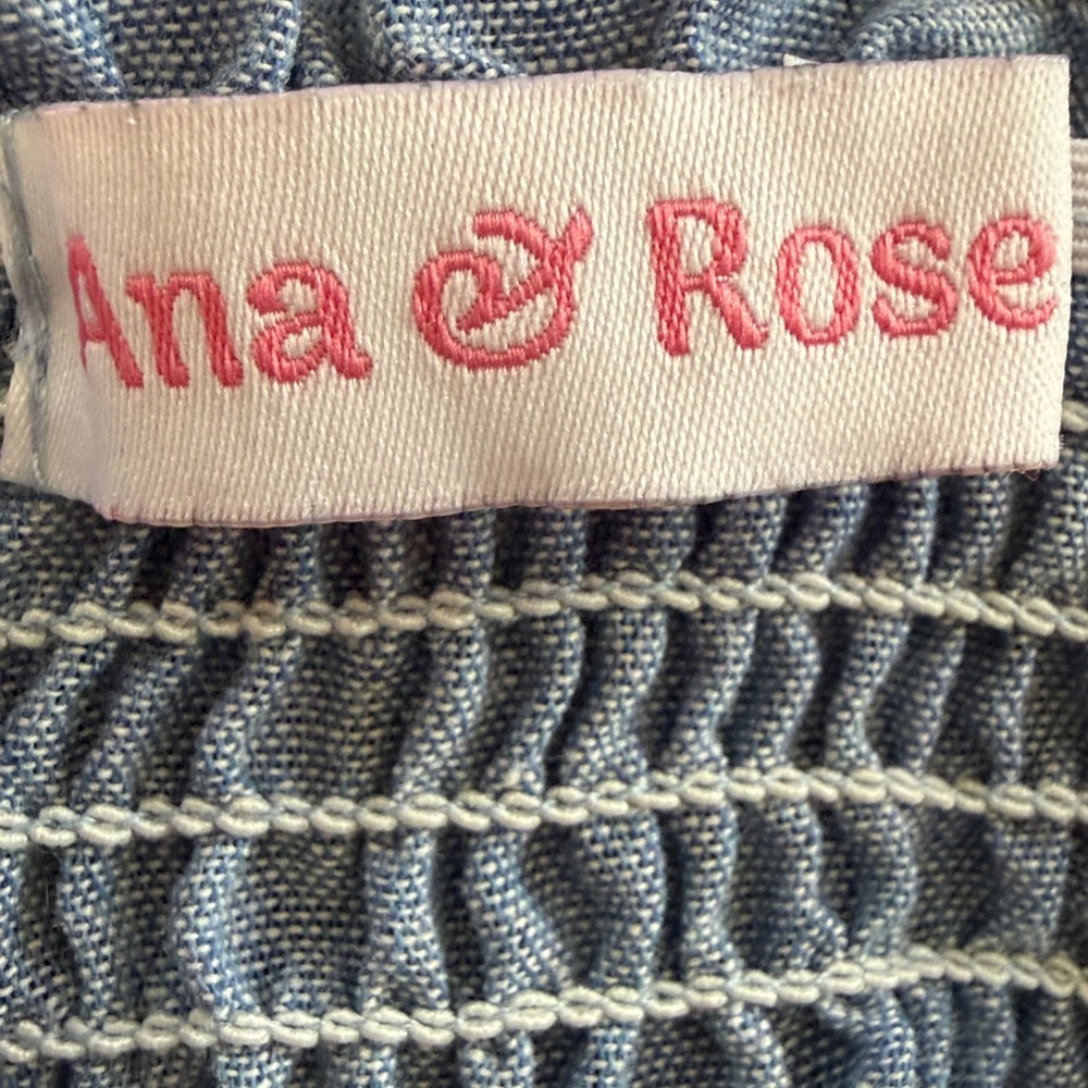 Ana & Rose Floral Embroidered Denim Look Off-Shoulder Top - Picture 3 of 8